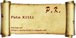 Pete Kitti névjegykártya